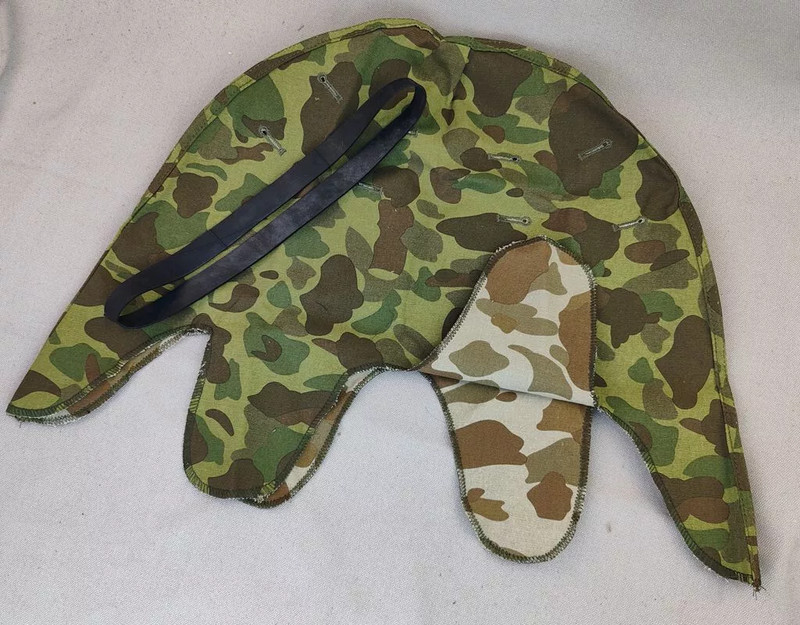 VIETNAM WAR US ARMY M1 Duck Hunter CAMO HELMET COVER AND BLACK ELASTIC BAND SET