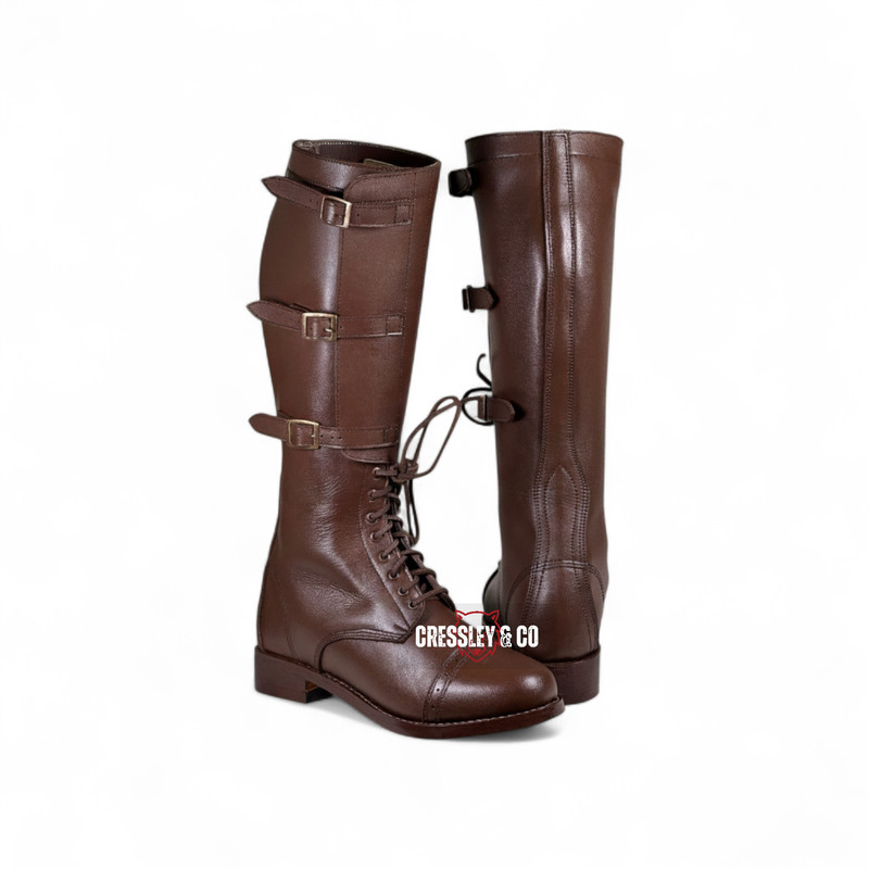WW2 US M40 CAVALRY 3 BUCKLE OFFICER RIDING BOOTS REPRO – Made to Size gallery