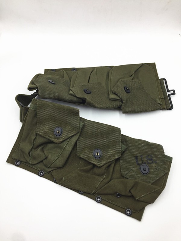 WWII WW2 US ARMY PARATROOPER INFANTRY BAR EQUIPMENT BELT GEAR GREEN gallery