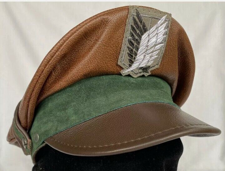 Titan Leather Suede Military Officers Crusher Visor Hat Cap gallery