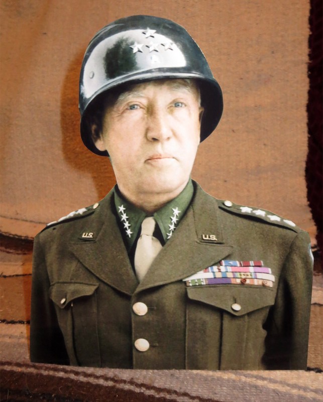 General George S. Patton US World War 2 Figure Tabletop Display Standee 10" Tall