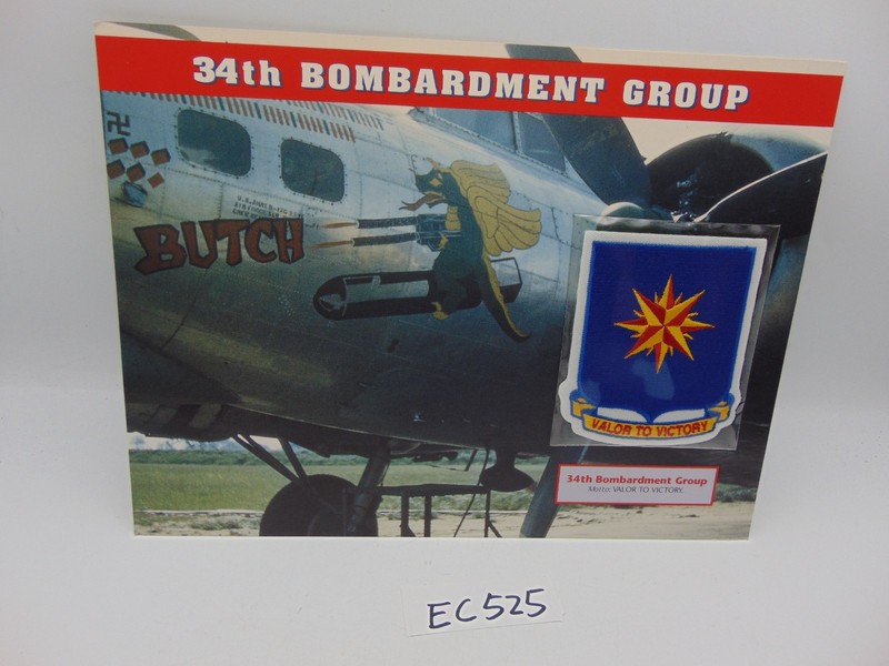 Willabee & Ward Emblems Of Air War WWII Patch 34th Bombardment Valor To Victory