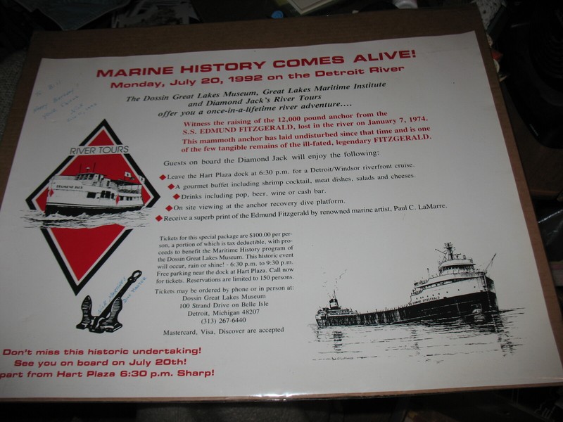 July 20, 1992 U.S Marines History Comes Alive Poster ~Detroit River Signed