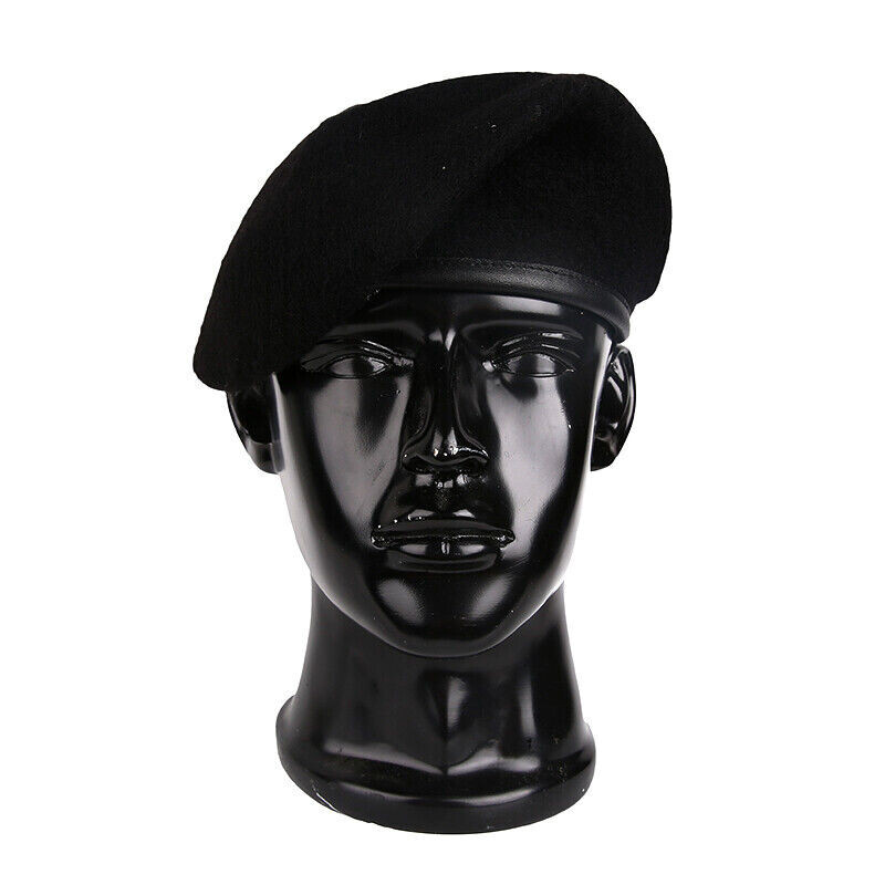 MEN US ARMY SPECIAL FORCES INFANTRY REGIMENT BLACK WOOL MILITARY BERET 7-3/8