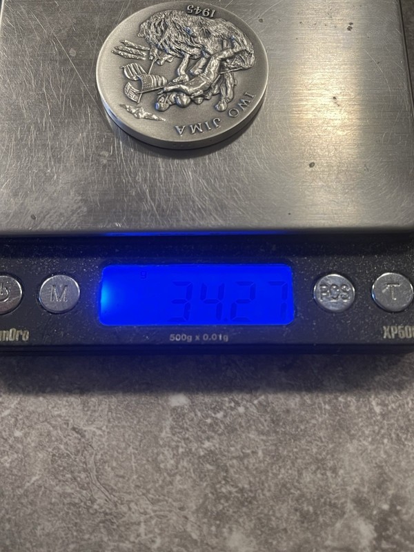 LONGINES STERLING SILVER 3D HIGH RELIEF COIN WWII 1945 IWO JIMA 34.27 grm gallery
