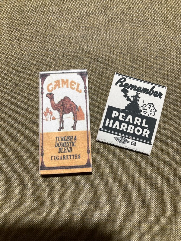 WWII US Army USMC K-Ration Small Camel box with C ration match book
