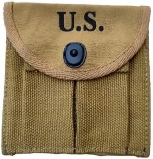 (Set of 5) US Military M1 Carbine Ammo Pouches - WWII Era Khaki gallery