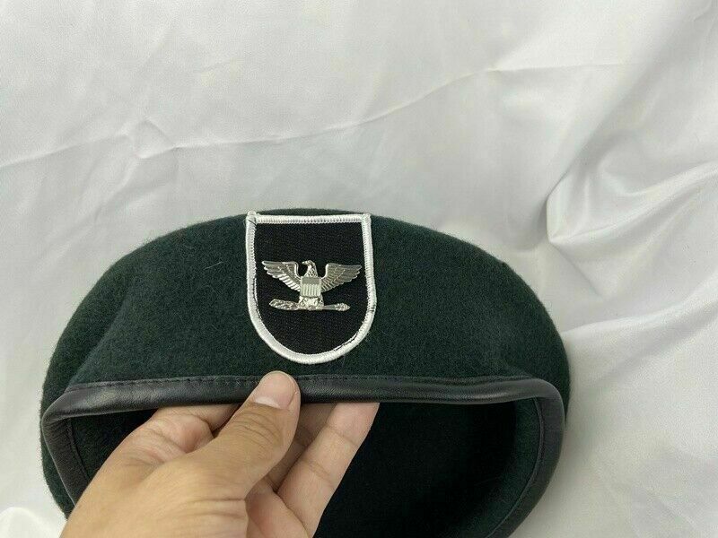 7-3/8 US ARMY 5TH SPECIAL FORCES GROUP BLACKISH GREEN Colonel BERET CAP HAT gallery
