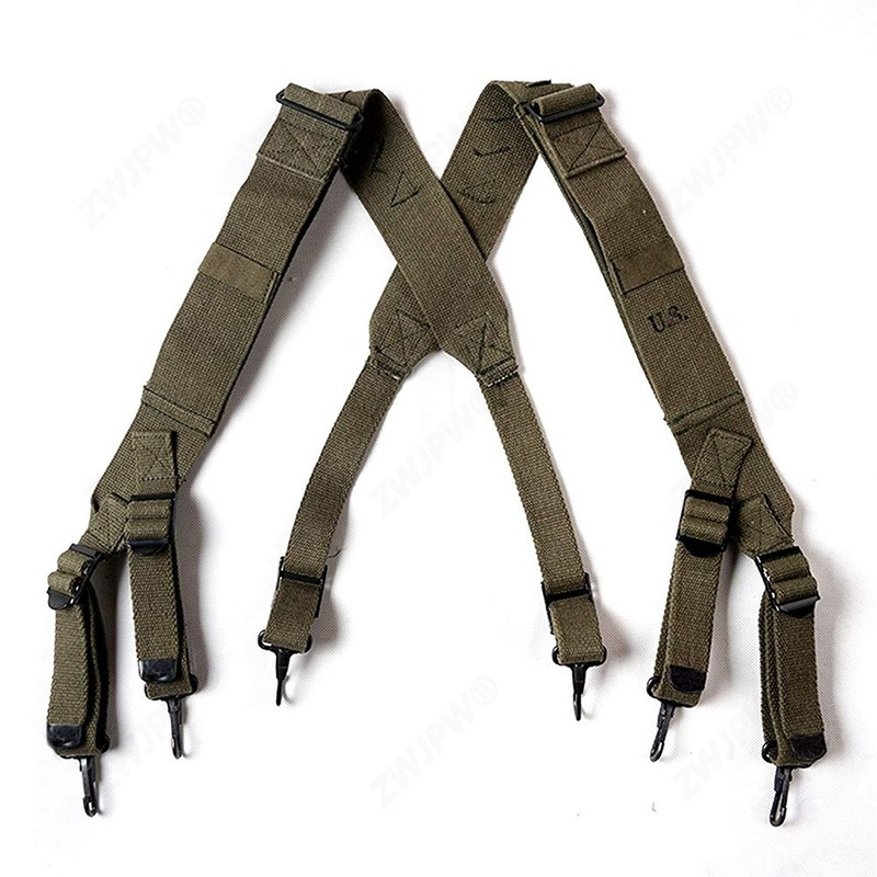 WWII US Army Military Strap US Army M1945 Suspenders Canvas