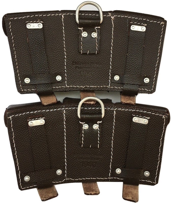 WWII German K98 98K TRIPLE AMMO LEATHER POUCH (Repro) -COMBO OF K98 SLING gallery