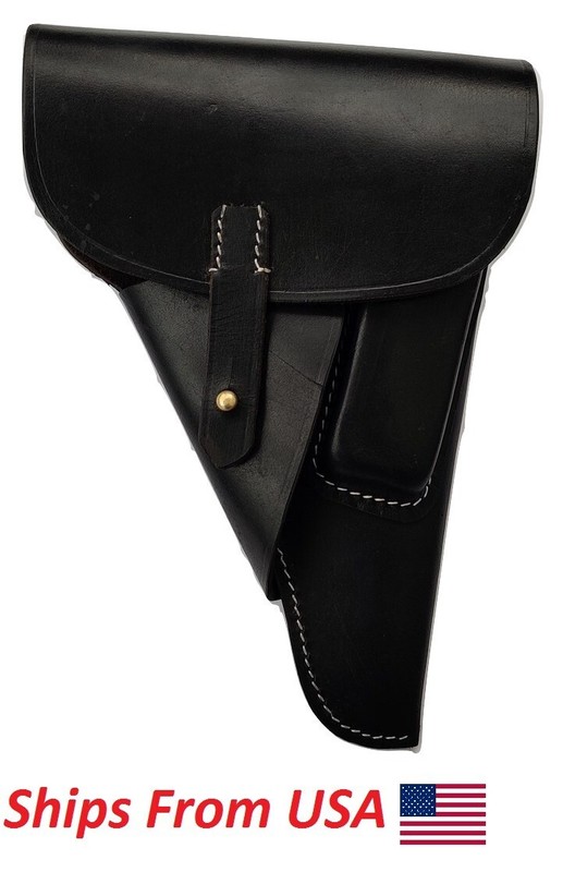 German Hardshell WWII Repro P38 Leather P-38 Luger Holster-Black