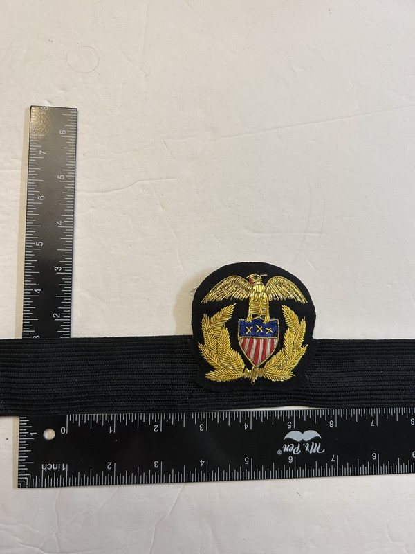 MH996 Repro WW2 US WSA Officers Cap Device on Black Band IR2D