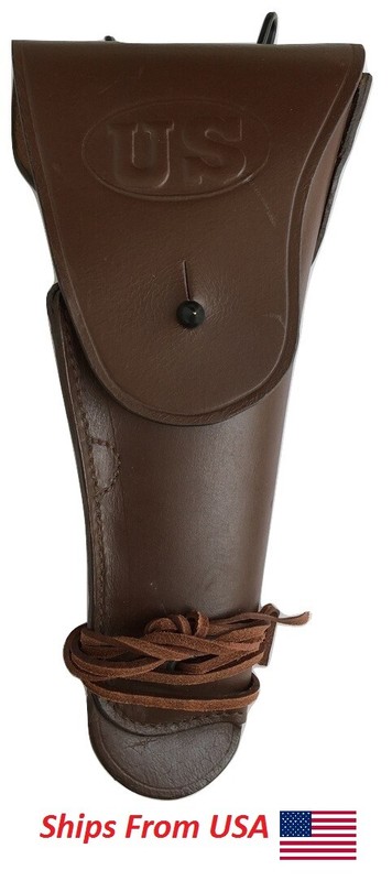 US WWII Leather Colt .45 M1911 Holster Dark Brown – Reproduction