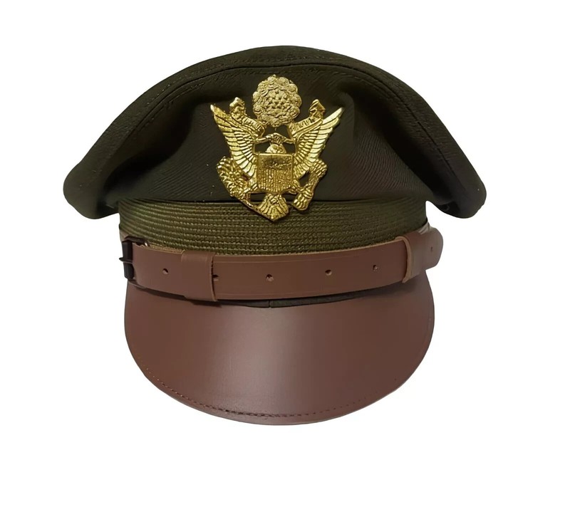 WW2 US Army Aircorps Military Officers Pilots OD Visor Crusher Hat Cap gallery