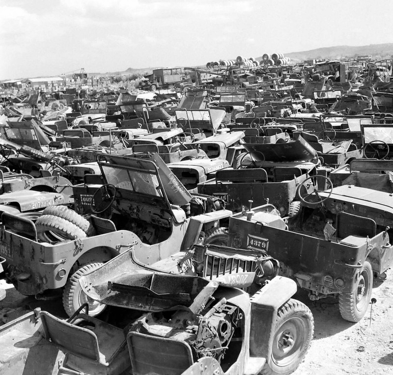 WW2 WWII Photo World War Two / Abandoned US Army Jeeps On Okinawa 1945