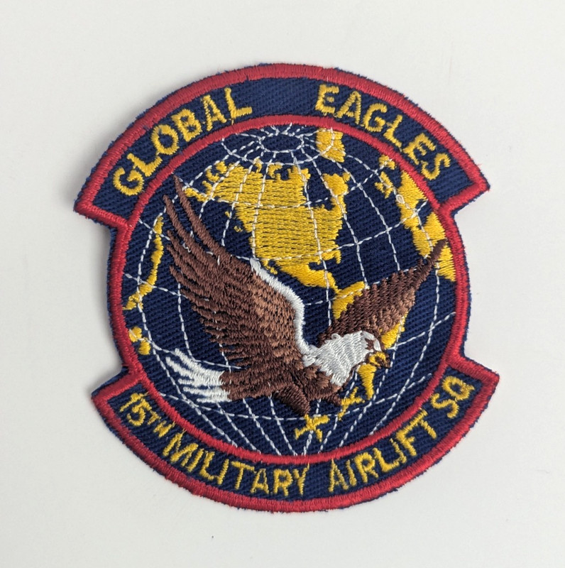 15th Military Airlift Squadron Global Eagles Embroidered Patch 3.25″ x 3″ NEW