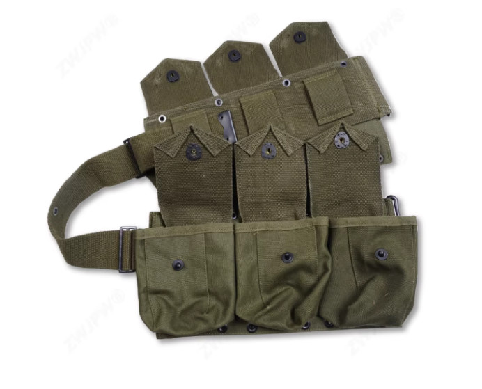 WWII U.S. Army M1937 BAR Ammo Pouch Bag Belt Six Pack-1392 gallery