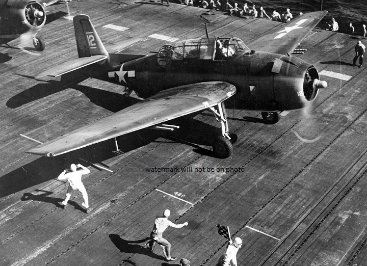 U.S. Navy Grumman TBF Avenger USS Bunker Hill 8"x 10" World War II Photo WW2 93