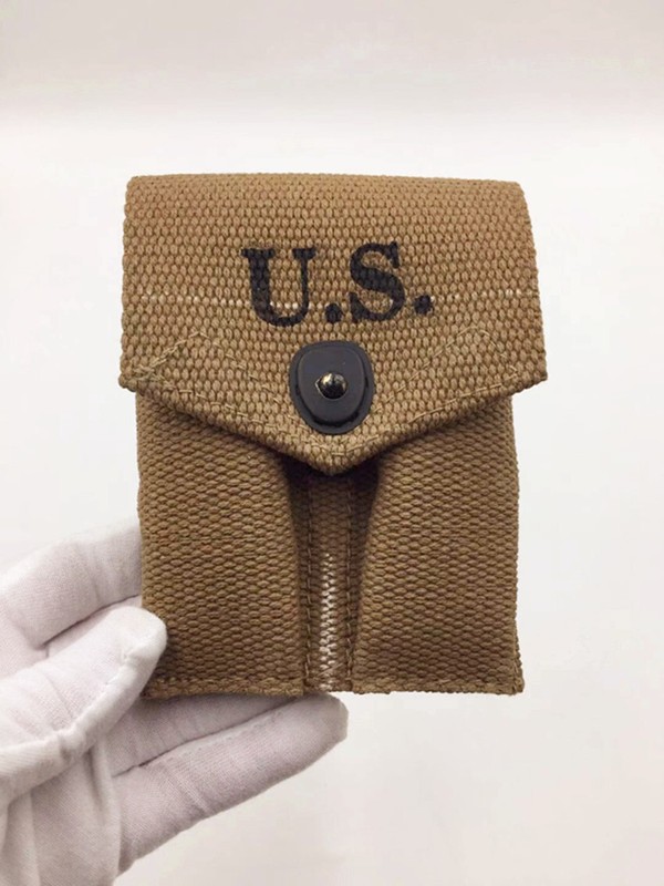 WWII US M1911 PISTOL AMMO POUCH American Twin Webbing Magazine Mag Carrier REPRO