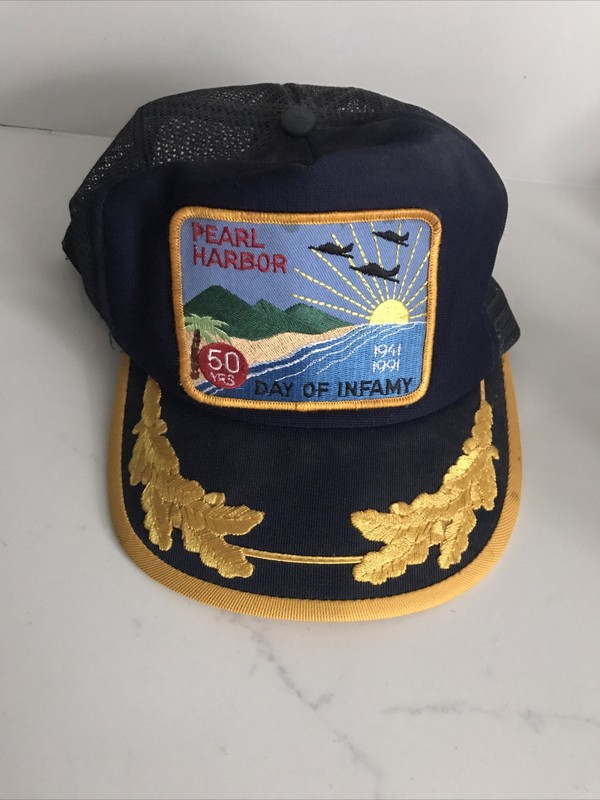 Pearl Harbor Day Of Infamy 50 Year Patch December 7th 1941-1991 Trucker Hat