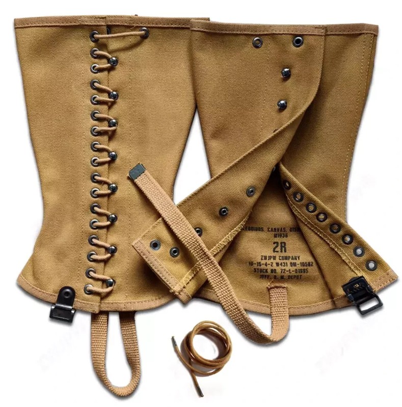 WW2 US ARMY M1938 CANVAS GAITERS WRAPPINGS LEGGINGS WWII MILITARY