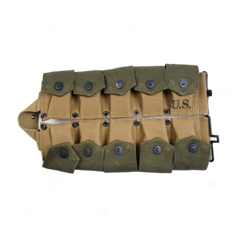 WWII US ARMY M-1923 CARTRIDGE SOLDIER Outdoor Military EQUIPMENT 10 POUCH BELT