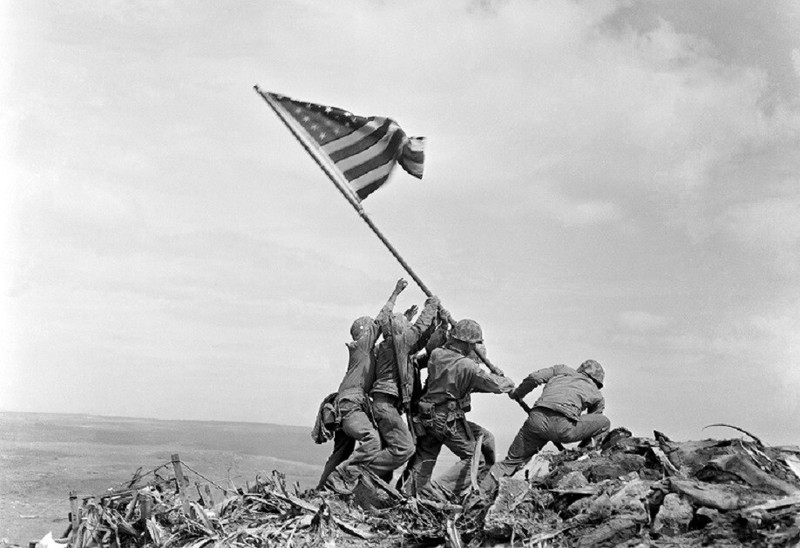 Marines Raising the Flag over Iwo Jima 13"x 19" World War II Photo WW2 Poster 9