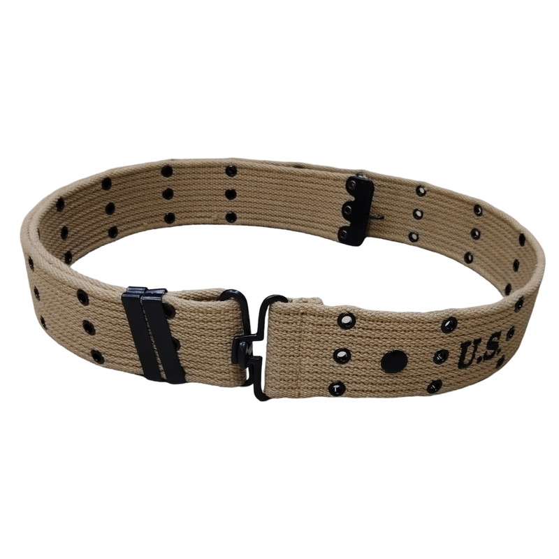 U.S. Army Original WWII M1936 Webbing Canvas Pistol Belt Reproduction Khaki gallery