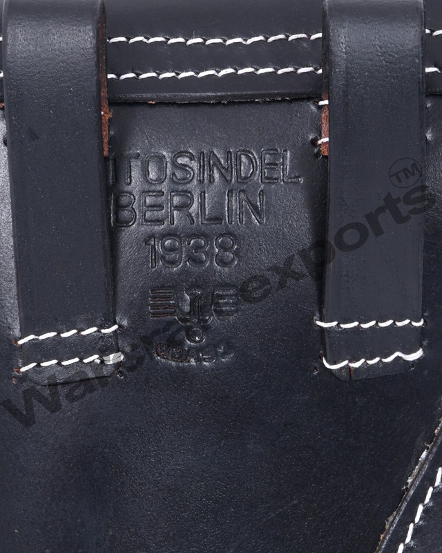 German Hardshell WWII Repro P38 Leather P-38 Luger Holster-Black gallery