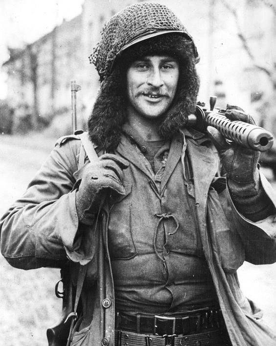 WW2 Photo WWII US Army 1919 Machine Gunner Germany 1945 World War Two / 1626