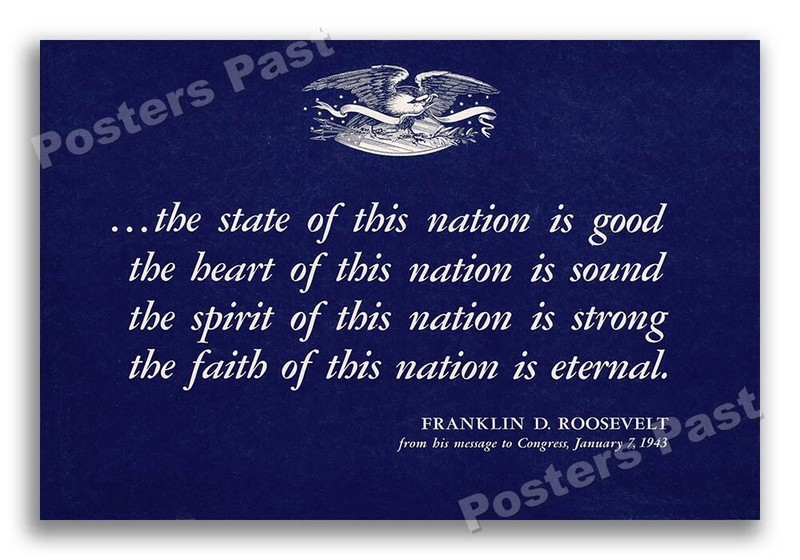 “The State of the Nation is Good” 1943 Vintage Style World War 2 Poster – 16×24