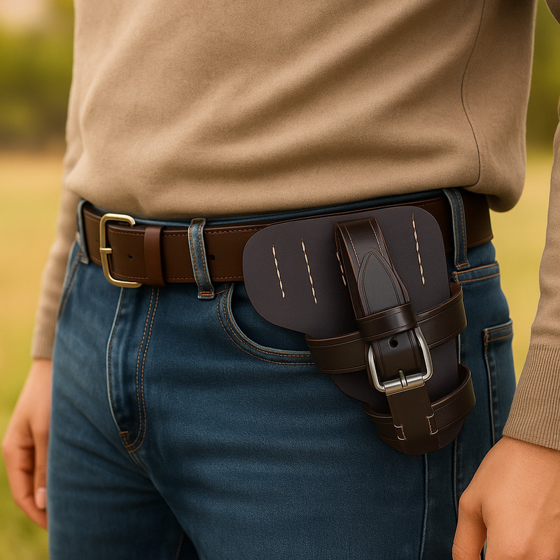 British Paratrooper German Holster for P08 Pistol - Dark Brown gallery