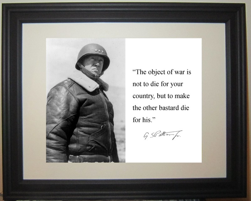 George S. Patton "die for" Autograph Quote World War 2 WWII Framed Photo #db2