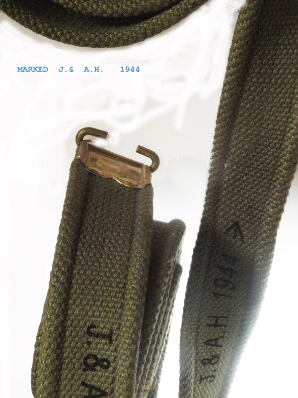 UK-style web Enfield/SMLE/SLR fabric rifle sling dated 1944 Olive green gallery