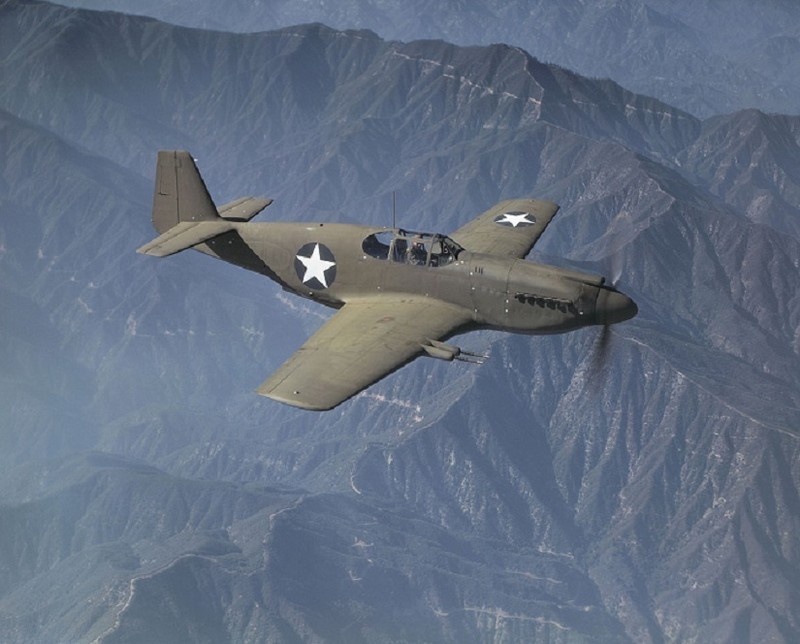 North American Mustang Mk Fighter Plane in flight 8"x 10" World War II Photo 480