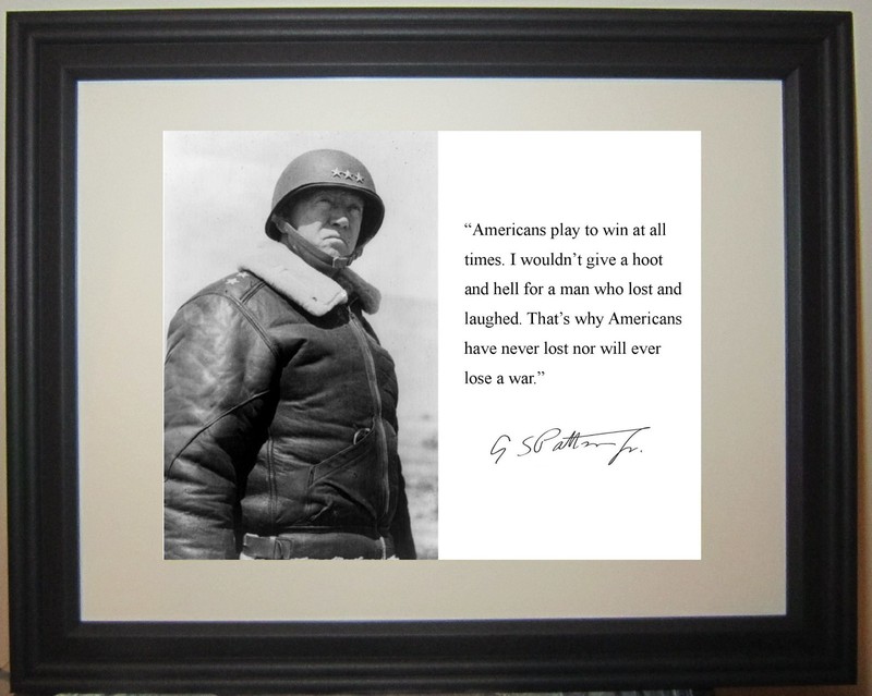 George S. Patton World War 2 WWII "Americans play" Quote Framed Photo Picture