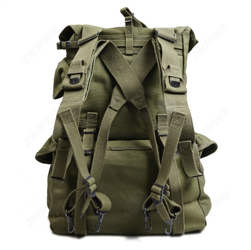 WW2 US M1945 Outdoor Haversack Military Backpack Set X Strap Replica gallery