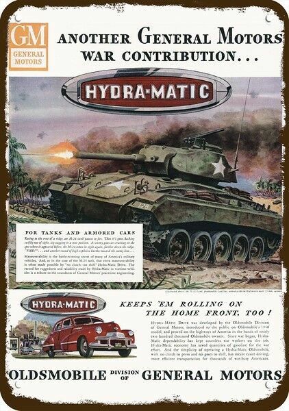1945 WWII M24 Chaffee Tank Battle Vintage-Look DECORATIVE REPLICA METAL SIGN