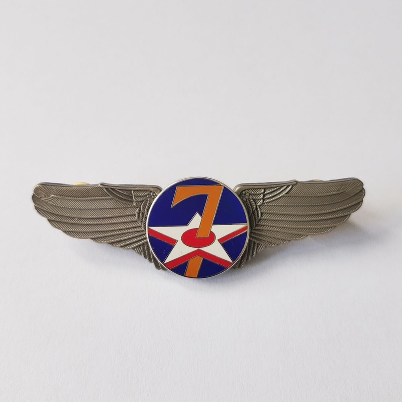 WWII US Army Air Forces Badge Pin 7 AF Wings Seventh Air Force Badge Metal