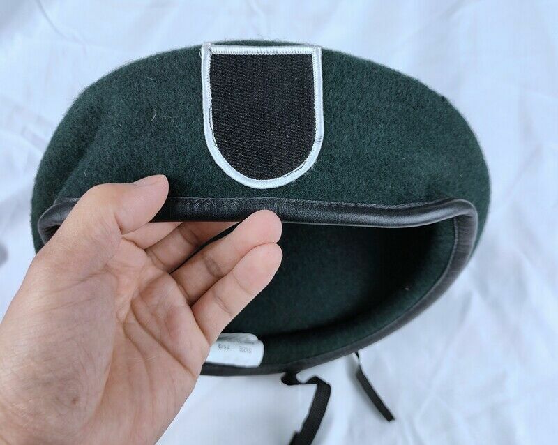 SIZE 7-3/8 US ARMY 5TH SPECIAL FORCES GROUP BLACKISH GREEN COLOUR BERET CAP gallery