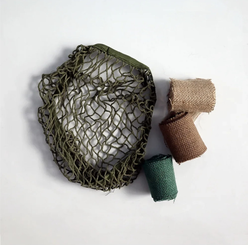 Paratrooper Helmet Ornament WW2 American Soldier Net Cover First Aid Kit Linen gallery
