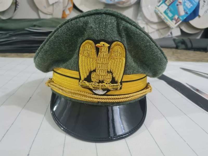 WW2 WWII ITALIAN FASCIST OFFICER VISOR / HAT / CAP Reproduction