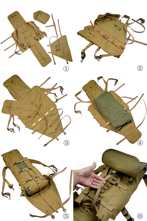 US ARMY EQUIPMENT M1928 BAG BELT FIRST AID KIT AND 0.8L KETTLE X- TYPE STRAPS gallery