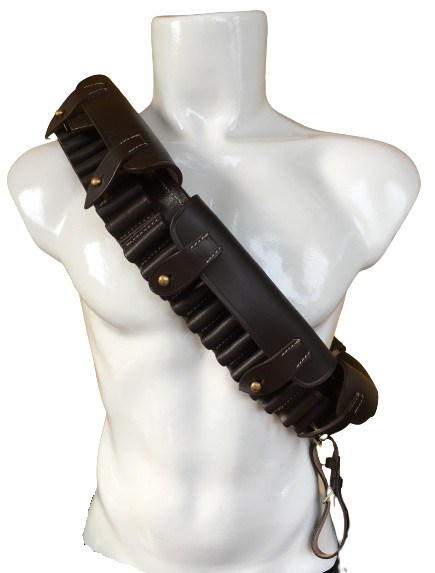 British Bandolier ” MARTINI-HENRY “- Pre WWI BROWN Genuine Leather