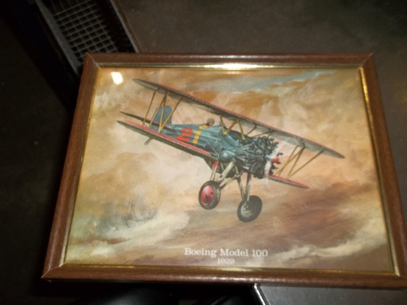 BOEING MODEL 100 1929 FRAMED PRINT APPROX 9-3/4″ X 12-3/4″ (J2)