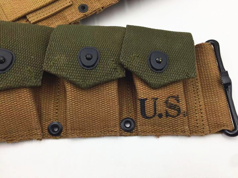 WW2 US ARMY M-1923 CARTRIDGE SOLDIER MILITARY EQUIPMENT 10 POUCH BELT gallery