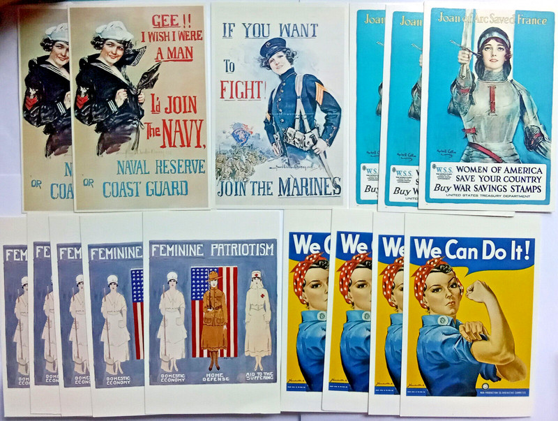 15 Genuine National Archives World War II Feminine Patriotism Poster Postcards
