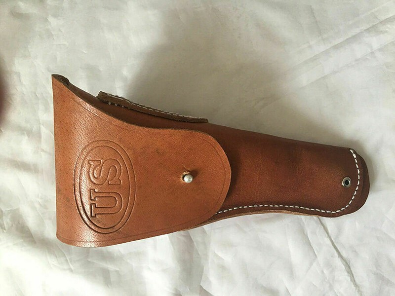 WWII US Army M1916 Brown Leather Pouch For Colt 45 M1911 Case Bag