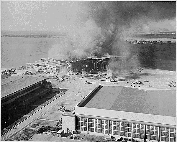 WW2 Photo Pearl Harbor Fire Ford Island 7 December 1941 WWII World War Two Navy