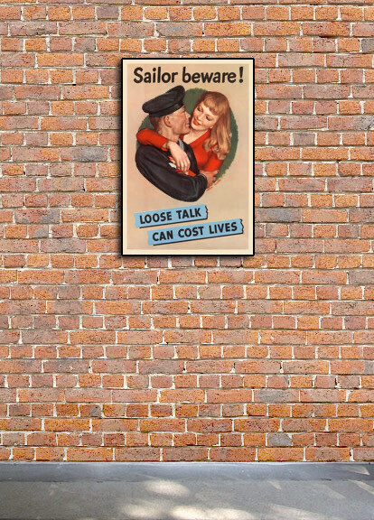 “Loose Talk Can Cost Lives” 1942 Vintage Style WW2 War Poster - 16x24 gallery